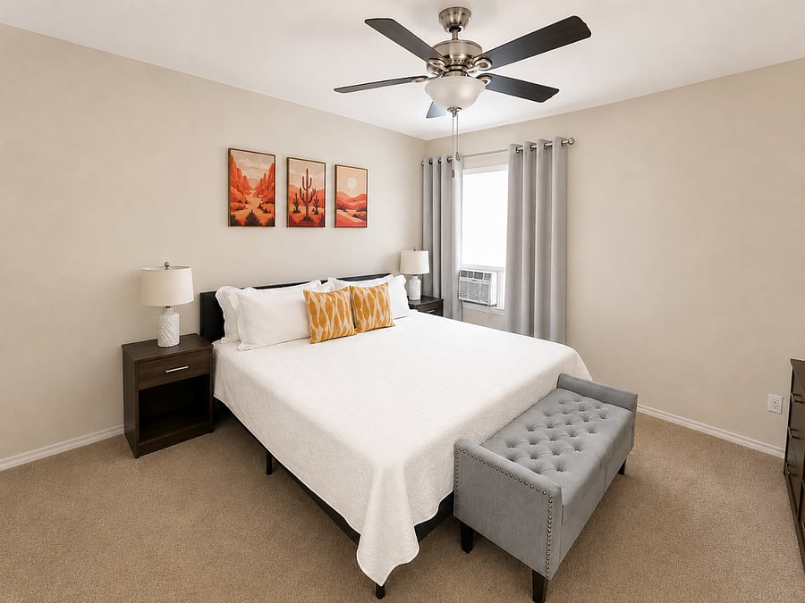 Bedroom 1 - Spacious King bedroom with a smart TV, ensuite bathroom and a walk-in closet