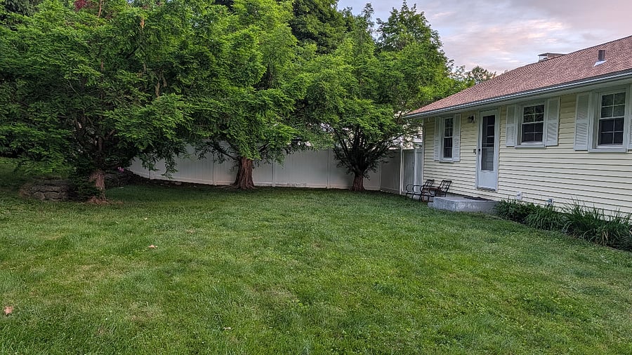 Fully fenced back yard
