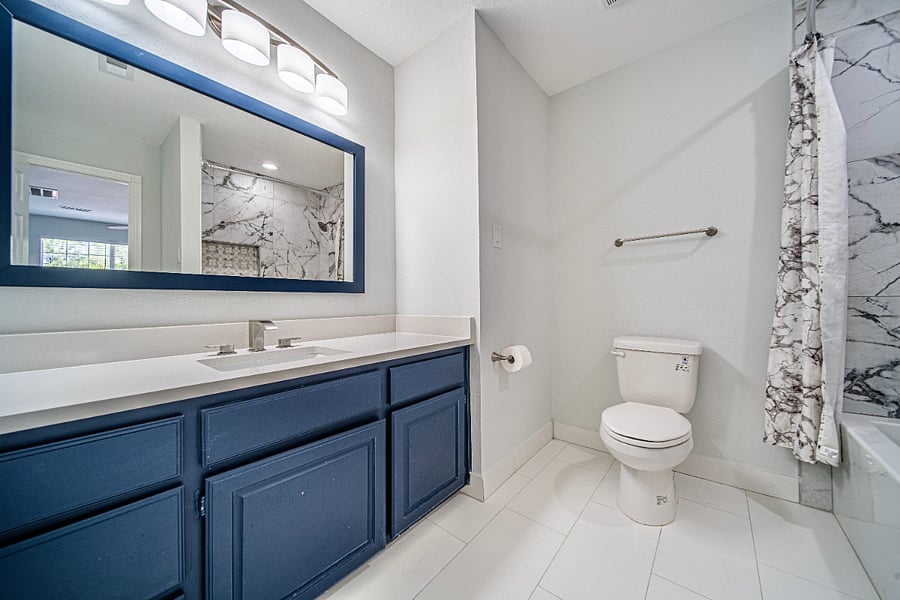 Upstairs Secondary Bathroom - decorations subject to change, but furniture and layout will remain