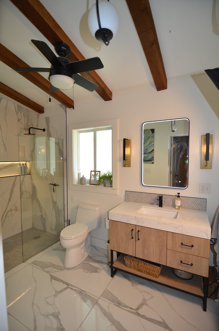 Stunning bathroom with walk in shower