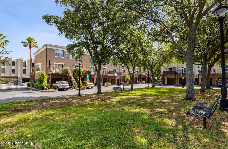 Park inside gated community. Exit vehicle gate is across from the park.