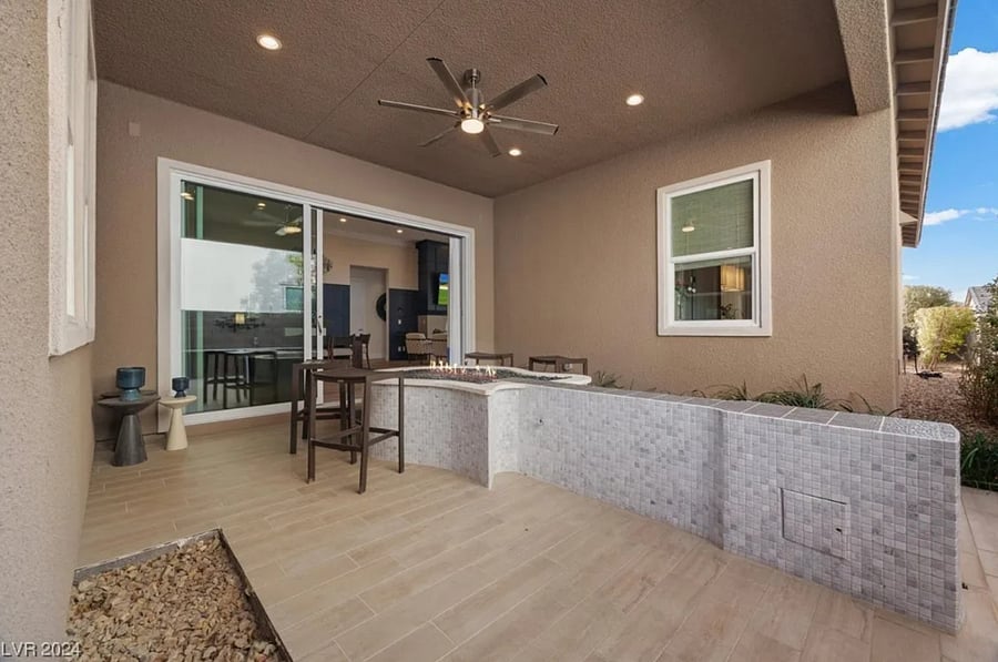 2nd patio with fire pit and outdoor darts