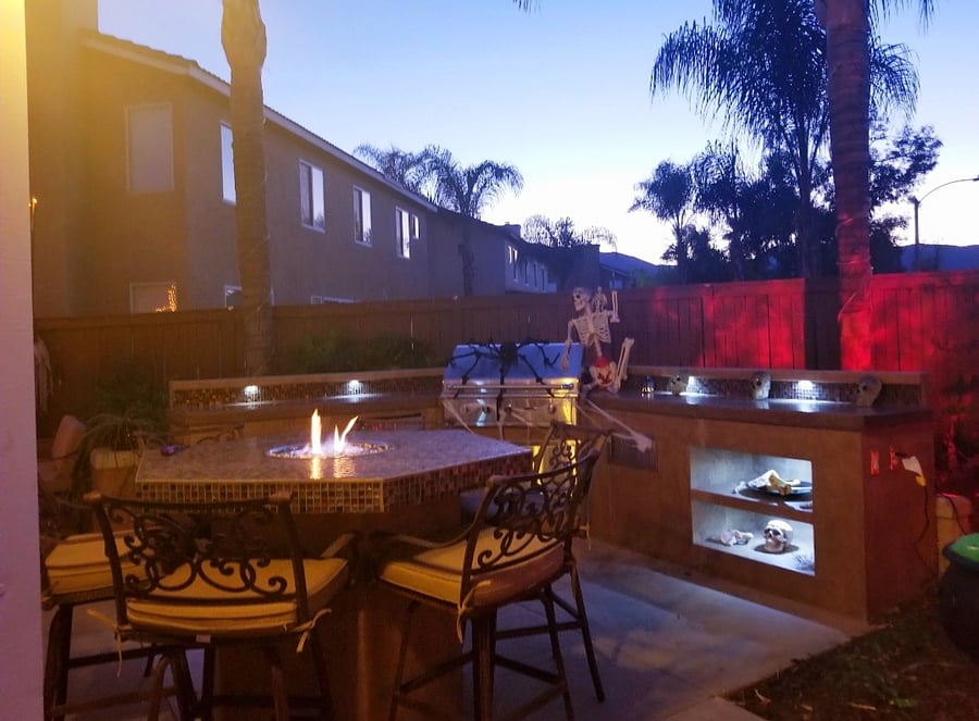 Backyard BBQ and Firepit dining table