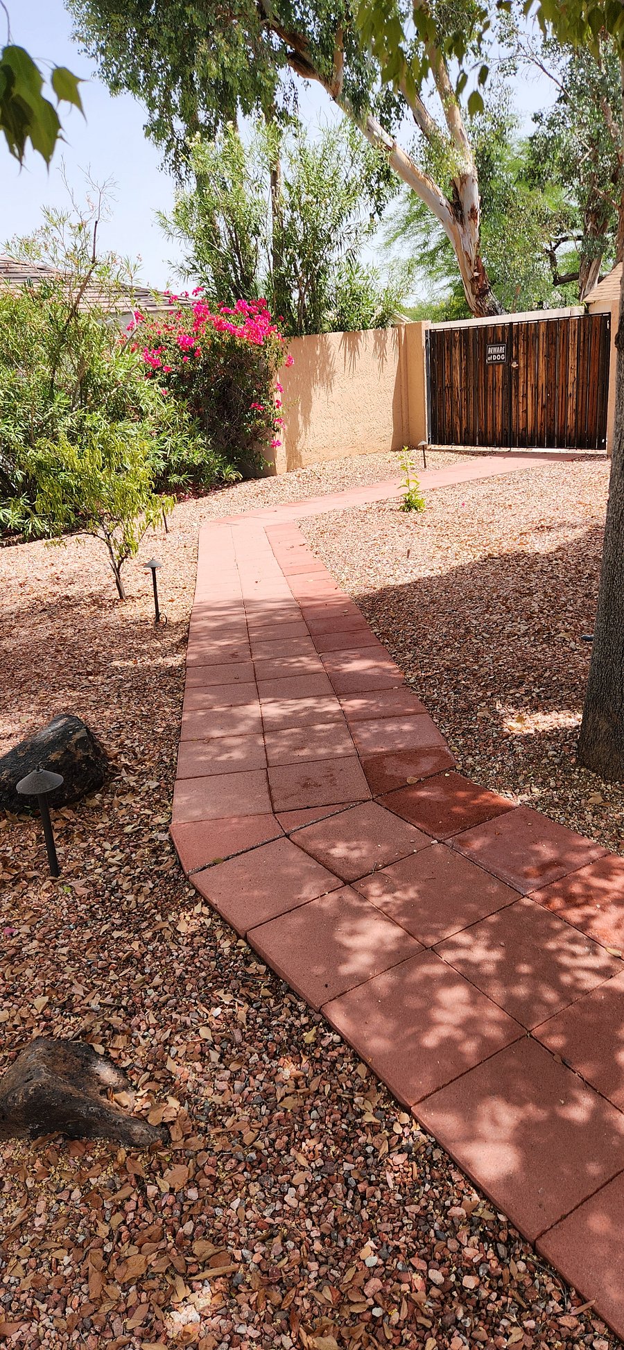 Lighted walkway to Casita