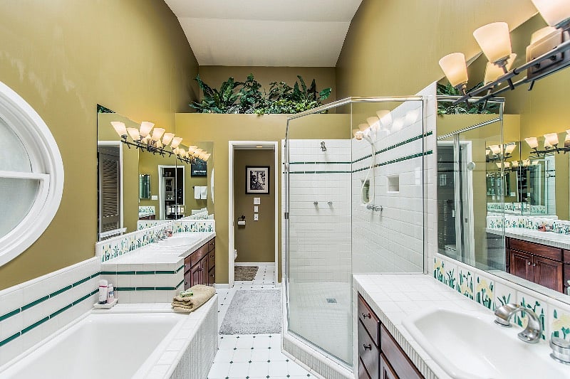 Looking toward into the bathroom