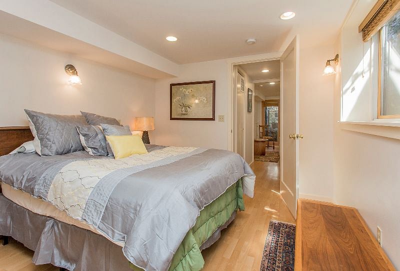 First Bedroom - Queen Bed. Slightly larger than the 2nd Bedroom.
Both bedrooms are furnished with sheets, pillows (and washable pillow protectors), blankets and comforters.