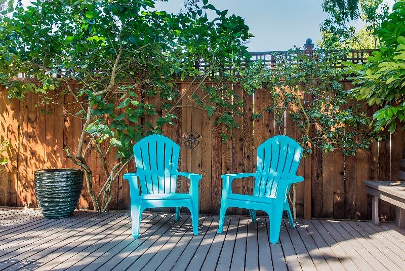 Outdoor Deck adjacent to the space, newly rebuilt in 2021.