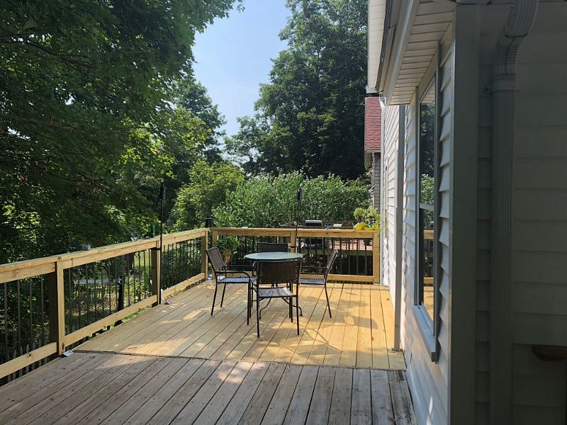 Deck runs length of house in back