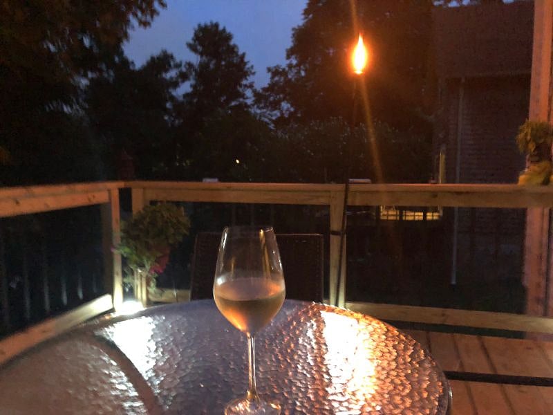 Relaxing on deck on warm evening