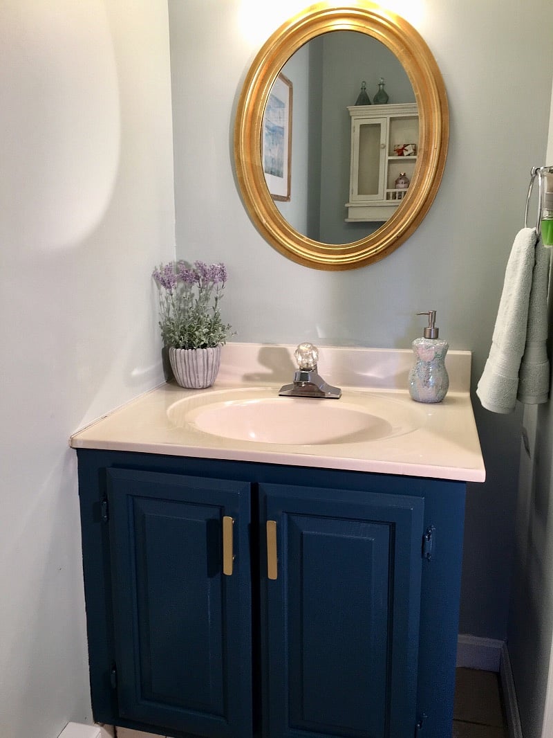 Half size bathroom located between Living Room and Kitchen areas.