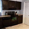 Double door pantry in kitchen